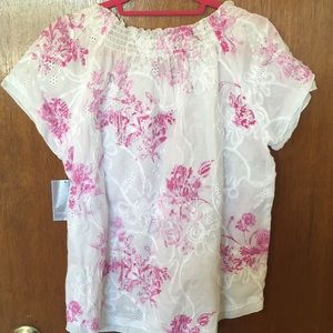 Laura Scott Tops - pink floral blouse Laura Scott Tops - pink floral blouse